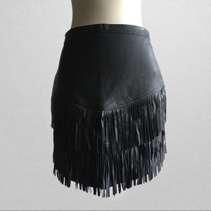 NWT Abercrombie & Fitch black fringed miniskirt